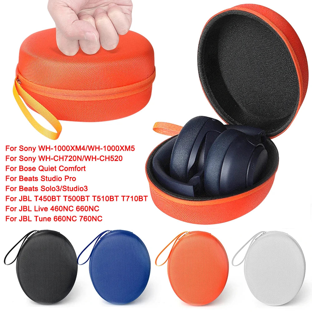 Caixa de fone de ouvido portátil para viagem, armazenamento de EVA rígido para QCY H3/H4/Edifier W820BT/Beats Studio 3.0