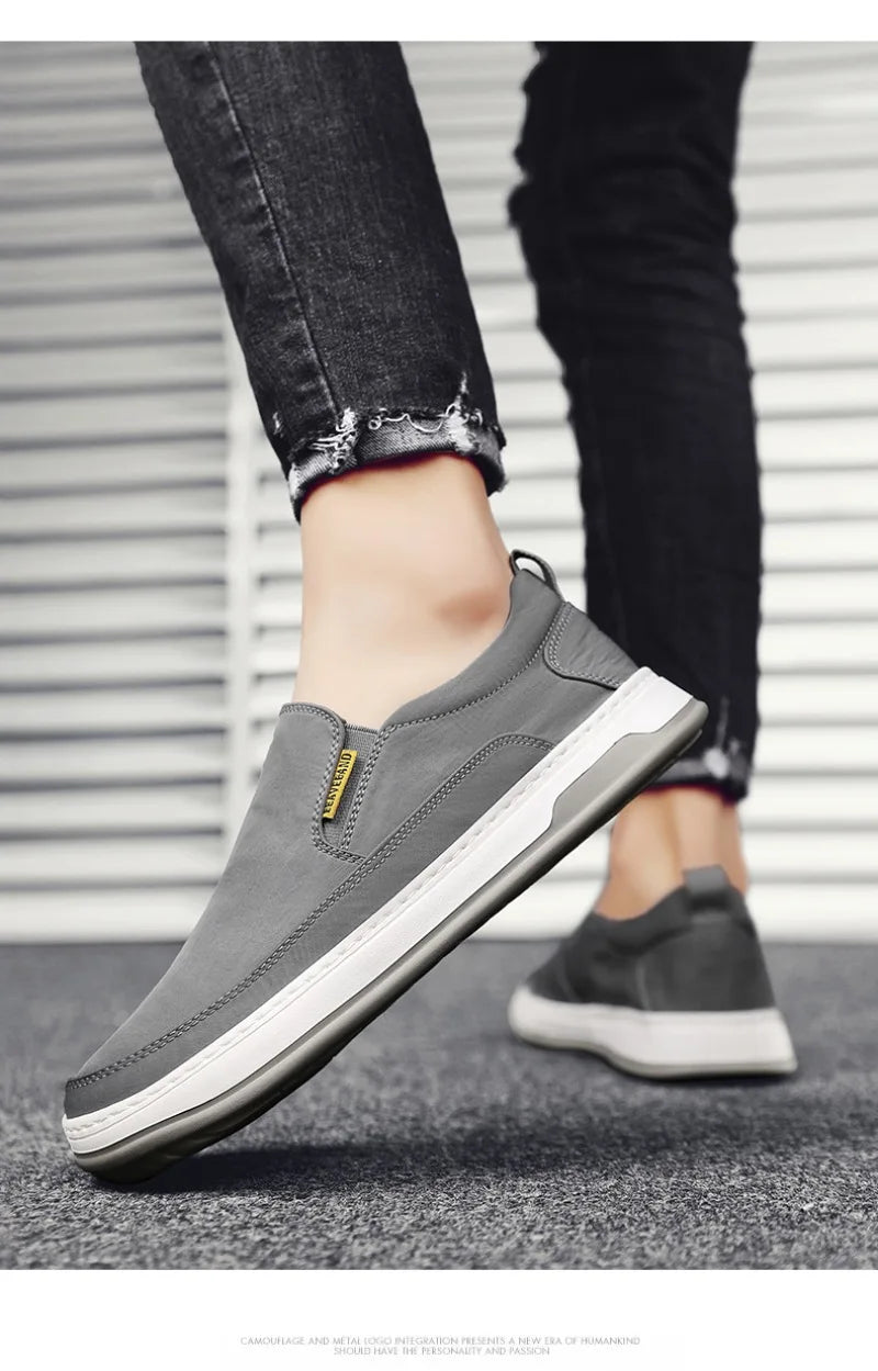 Tênis de seda gelo: respirável, casual masculino, confortável, de lona
