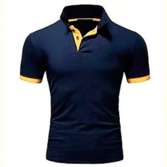 Camisa polo masculina, casual, respirável, manga curta