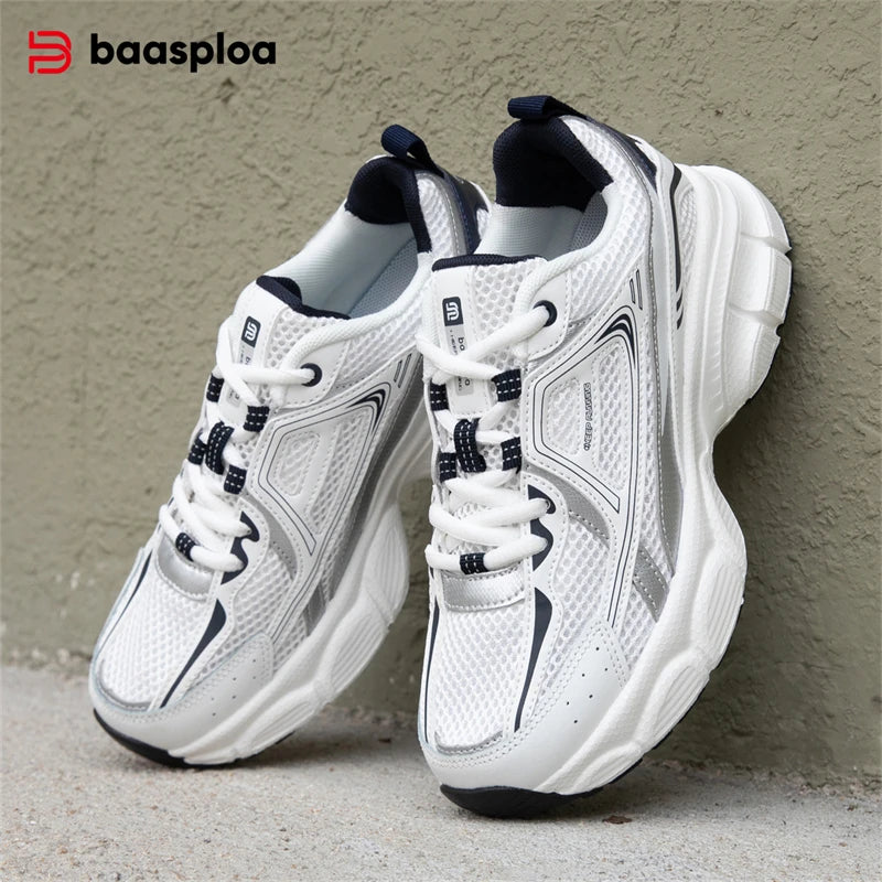Baasploa feminino: casual, leve, respirável, esportivo para caminhada, com plataforma
