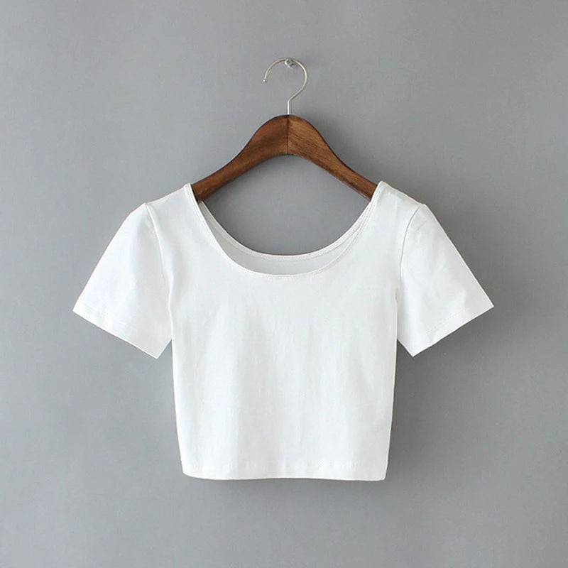 Y2K Women Backless Hollow Out T Shirt Sexy Bandage Crop Tops O-neck Tshirt Black Streetwear Short Sleeve Slim Bodycon T-shirt