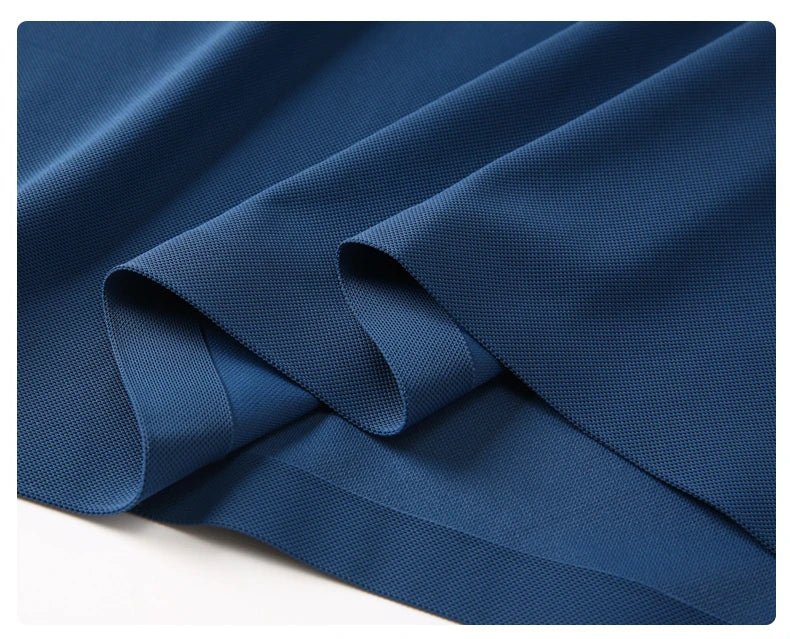 Camisa polo masculina de malha fina: elástica, respirável, polo com lapela casual