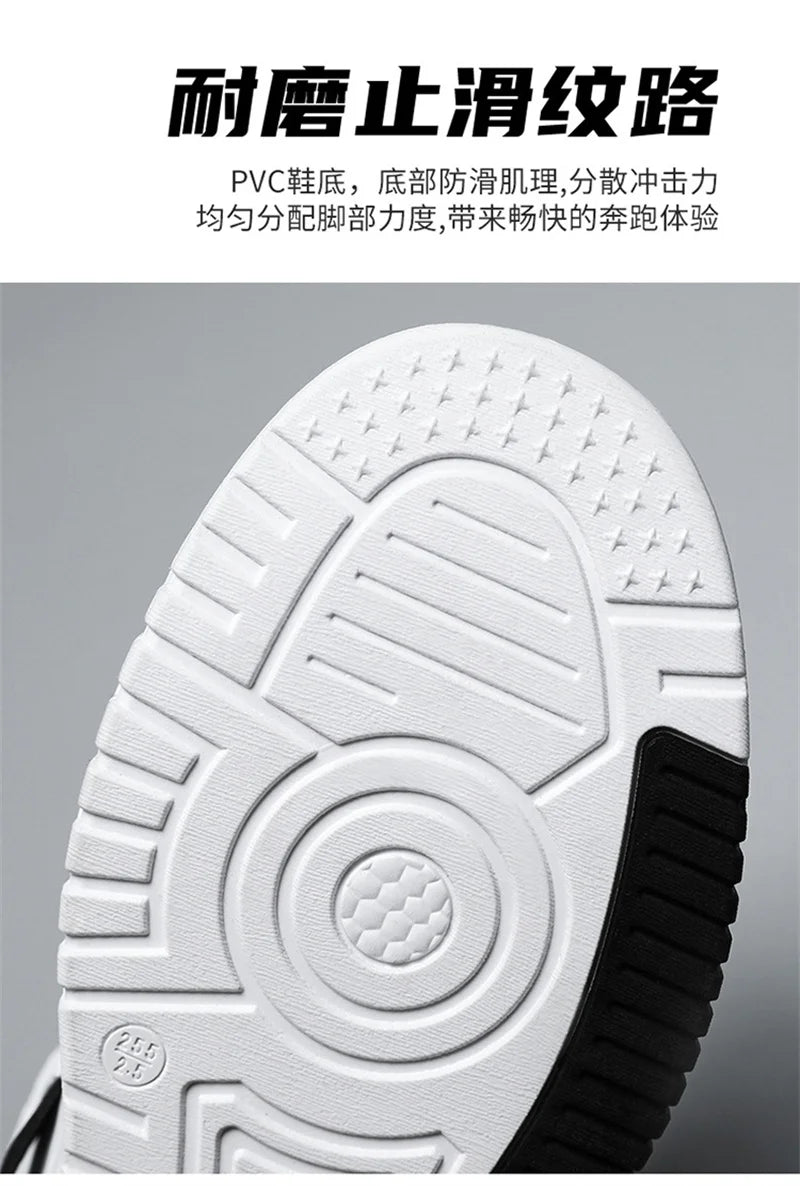 Novo Tênis quatro estações masculino, confortável, tênis de plataforma, vulcanizados branco.