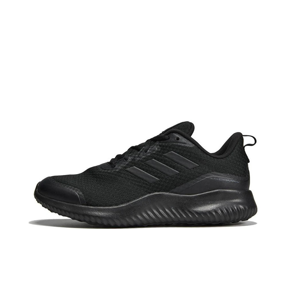 Adidas ALPHACOMFY com BOUNCE Tech: tênis de corrida, malha respirável, tecnologia para amortecimento e conforto.