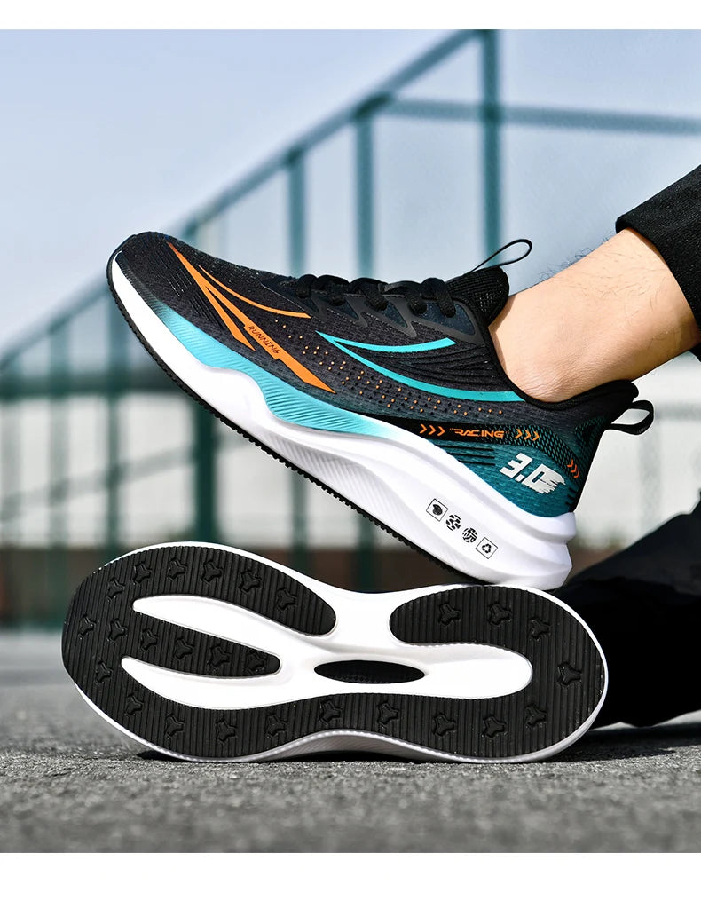 Tênis Air Cushion Carbon Plate 3.0: unissex, esportivo antiderrapante, para corrida, confortável, leve, respirável