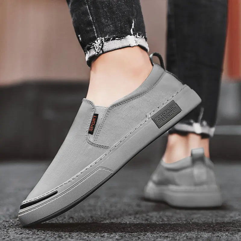 Tênis Vulcanizados de Lona Plimsoll masculino: respirável, de lazer, mocassins, moda primavera e outono