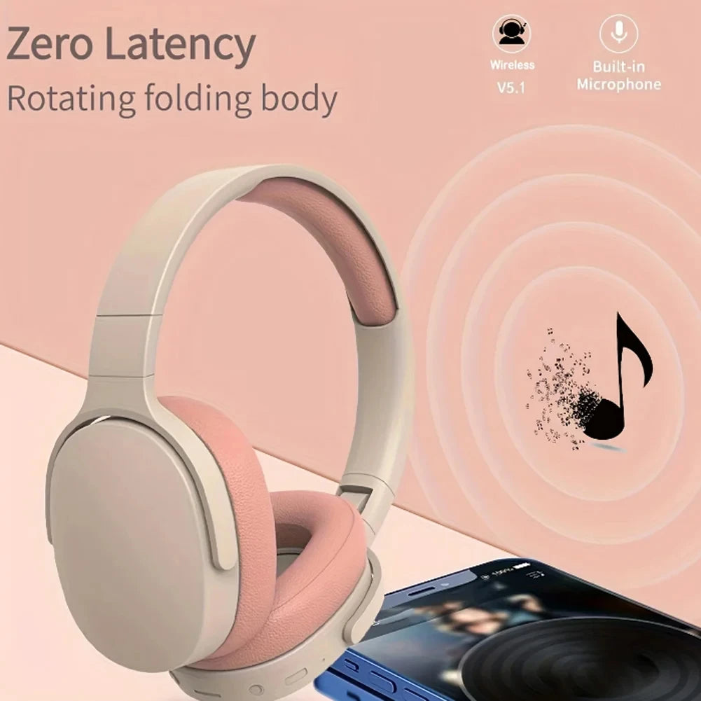Fones de ouvido sem fio Xiaomi P2961 Bluetooth 5.3, fone de ouvido supra-auricular para Samsung/iPhone, estéreo de alta fidelidade para jogos com microfone