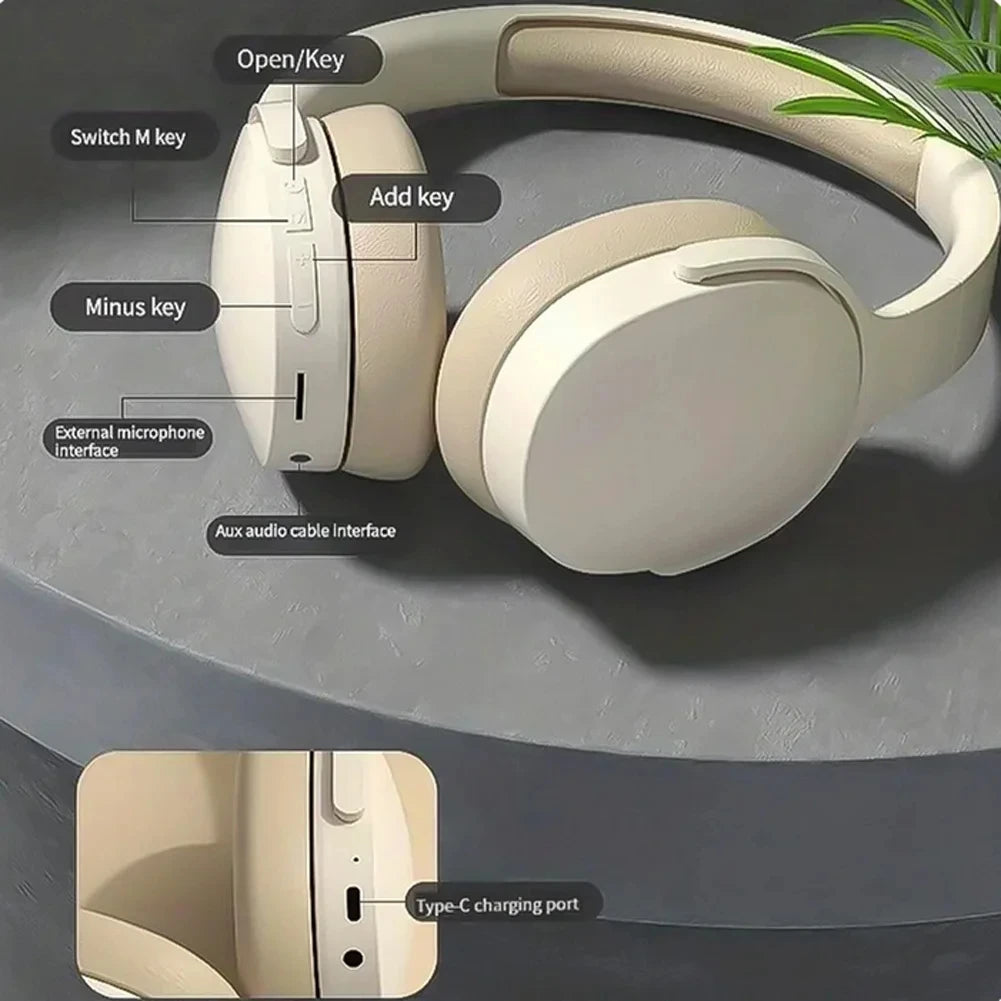 Fones de ouvido sem fio Xiaomi P2961 Bluetooth 5.3, fone de ouvido supra-auricular para Samsung/iPhone, estéreo de alta fidelidade para jogos com microfone