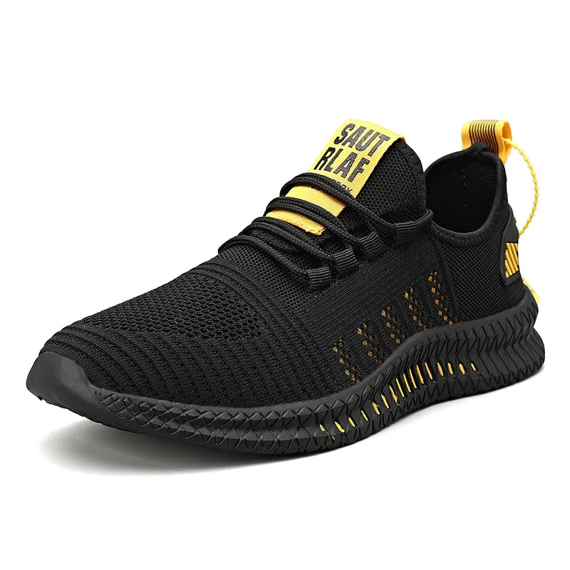 Tênis de corrida masculino: leve, respirável, anti-derrapante, flexível.