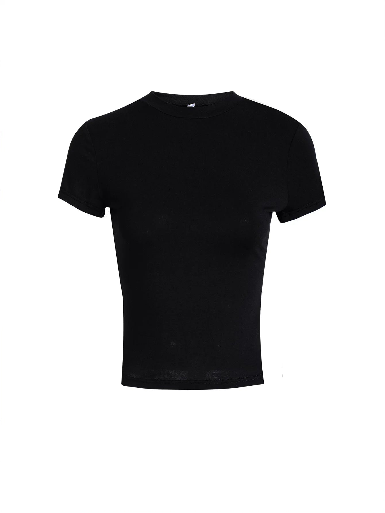2024 Women's Clothing Y2K Style Solid Color Slim Fit Short-sleeved T-shirt
