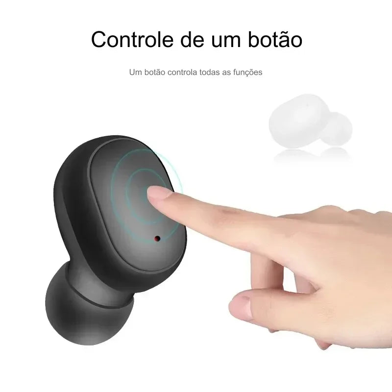 Fone de ouvido esportivo sem fio Bluetooth 5.0 mini fones de ouvido estéreo para Android / iOS