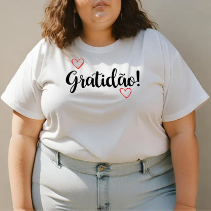GuGi Printed Women's T-Shirt Gratitude! With Hearts 100% Cotton Soft CF01-012