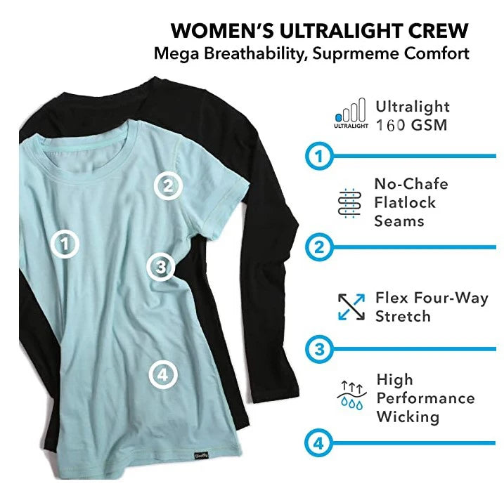 100% Merino Wool T-Shirt Womens Lightweight Short Sleeve Crew Shirts Merino Wool Base Layer Women Undershirt No Itch Breathable
