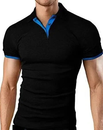 Camisa polo masculina, casual, respirável, manga curta