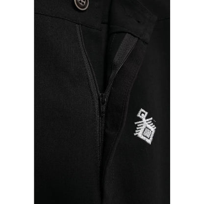 Conjunto Elegance: casual com 2 peças bordados com camisa tipo top de manga curta e lapela combinando calças largas