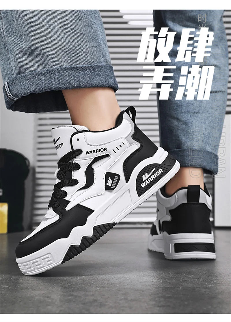 Novo Tênis quatro estações masculino, confortável, tênis de plataforma, vulcanizados branco.