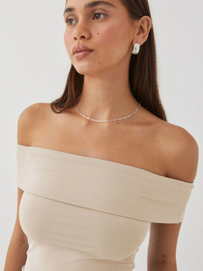 Women's Summer New Strapless Sexy T-shirt One Shoulder Spicy Girl Pure Desire Style Top for Women