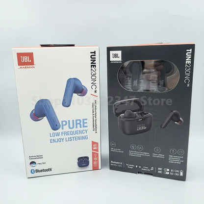 Fones de ouvido Bluetooth sem fio JBL Tune 230NC TWS originais, som estéreo esportivo, com microfone, edição HK