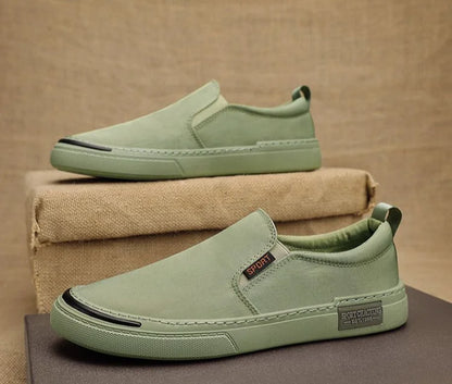 Tênis Vulcanizados de Lona Plimsoll masculino: respirável, de lazer, mocassins, moda primavera e outono