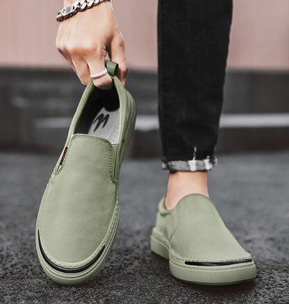 Tênis Vulcanizados de Lona Plimsoll masculino: respirável, de lazer, mocassins, moda primavera e outono