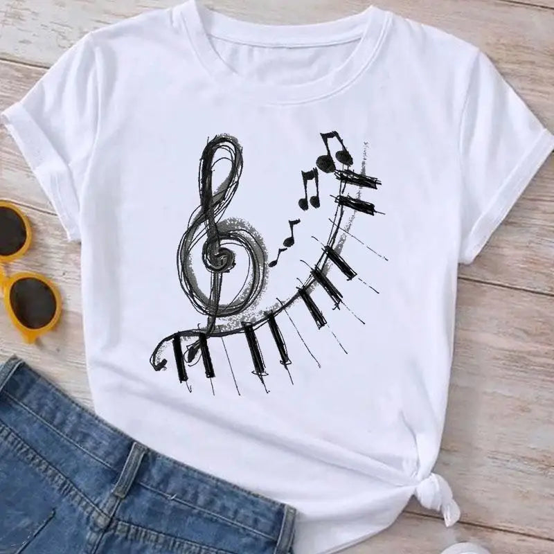 Fashion Clothes Summer Spring Flower 90s Tee Ladies Cartoon Clothing Short Sleeve Graphic T Shirt Women T-shirt Female Top