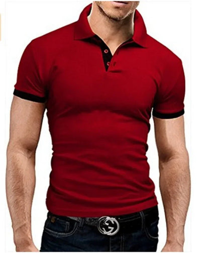 Camisa polo masculina, casual, respirável, manga curta