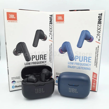 Fones de ouvido Bluetooth sem fio JBL Tune 230NC TWS originais, som estéreo esportivo, com microfone, edição HK