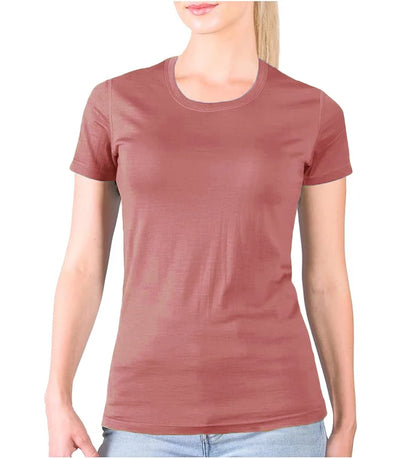 100% Merino Wool T-Shirt Womens Lightweight Short Sleeve Crew Shirts Merino Wool Base Layer Women Undershirt No Itch Breathable