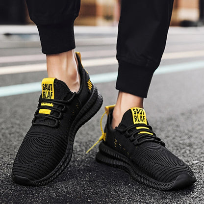Tênis de corrida masculino: leve, respirável, anti-derrapante, flexível.