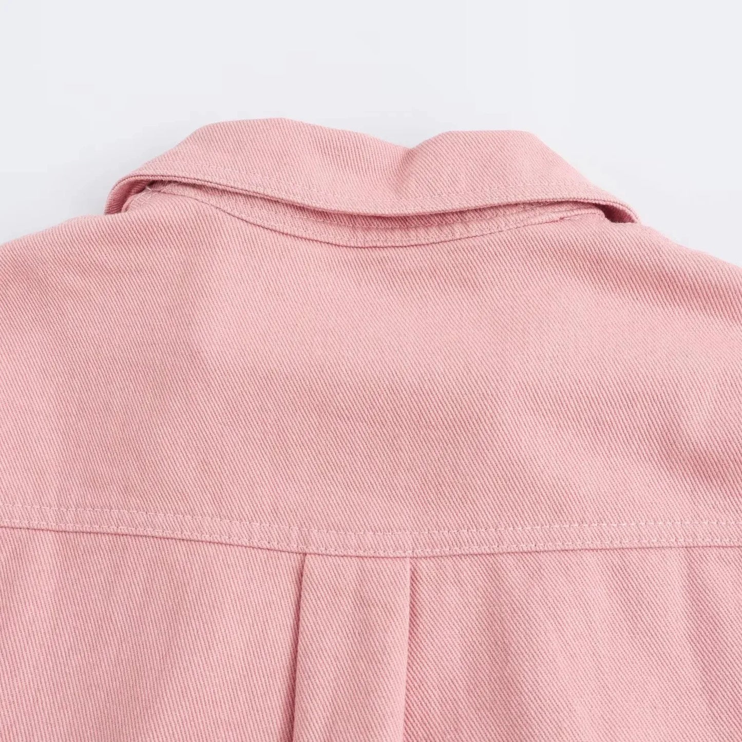 Conjuntos femininos em jeans: camisa gola com manga curta e bolso decoração +  shorts cintura média assimétrico