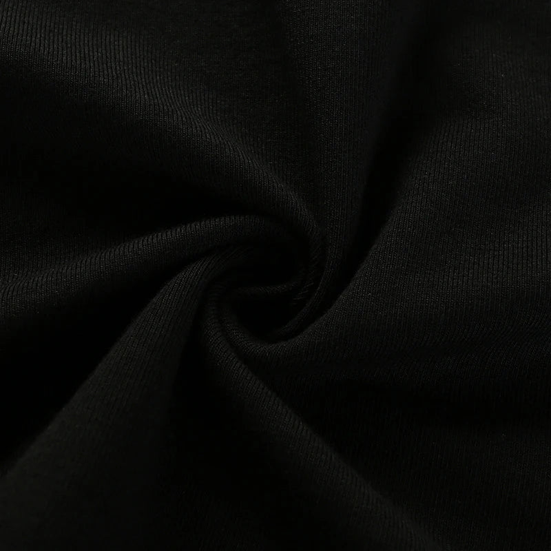 Y2K Women Backless Hollow Out T Shirt Sexy Bandage Crop Tops O-neck Tshirt Black Streetwear Short Sleeve Slim Bodycon T-shirt