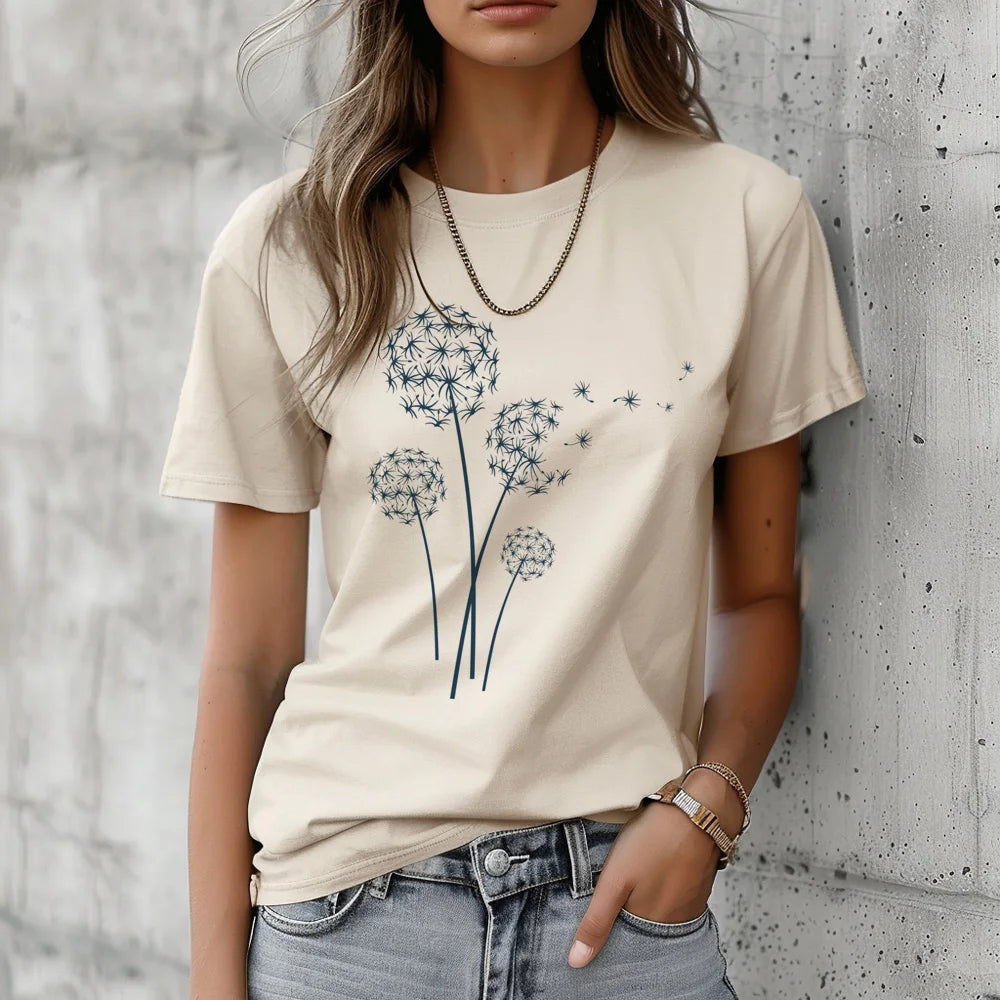 Dandelion t-shirts women harajuku comic graphic top girl graphic designer Japanese clothing
