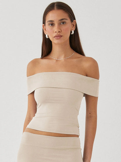 Women's Summer New Strapless Sexy T-shirt One Shoulder Spicy Girl Pure Desire Style Top for Women