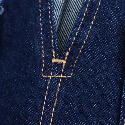 Conjunto feminina em jeans: camisa colarinho degotado com manga curta e bolso decoração + shorts cintura média assimétricos