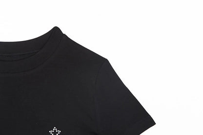 Y2K Women Backless Hollow Out T Shirt Sexy Bandage Crop Tops O-neck Tshirt Black Streetwear Short Sleeve Slim Bodycon T-shirt
