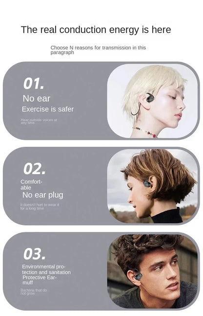 Fones de ouvido sem fio Xiaomi Bone Conduction Bluetooth 5.3 para pescoço, esportivo, estéreo, com microfone.