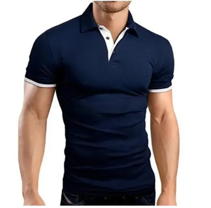 Camisa polo masculina, casual, respirável, manga curta