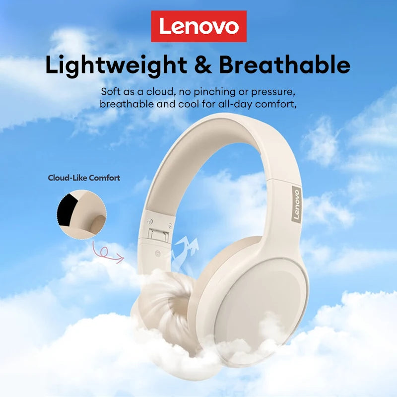 Fone de ouvido gamer Lenovo TH30 sem fio Bluetooth com som estéreo 360°,  esportivo de longa duração e baixa latência