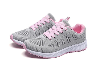 Tênis feminino moda casual: tênis com rendas, respiráveis.