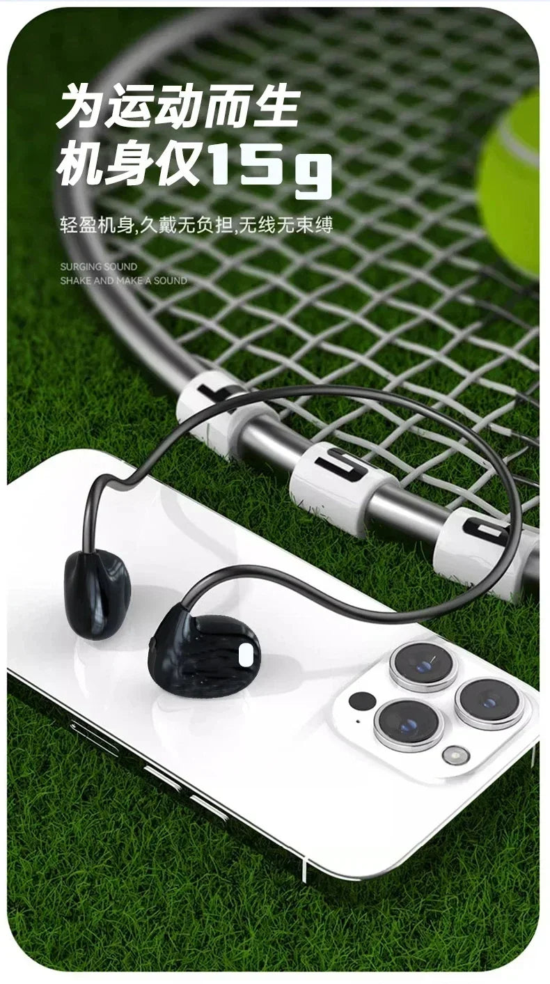 Fones de ouvido sem fio Xiaomi Bone Conduction Bluetooth 5.3 para pescoço, esportivo, estéreo, com microfone.