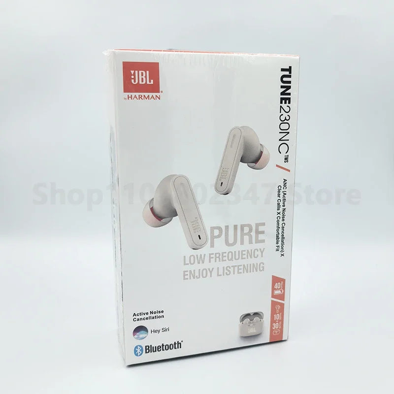 Fones de ouvido Bluetooth sem fio JBL Tune 230NC TWS originais, som estéreo esportivo, com microfone, edição HK