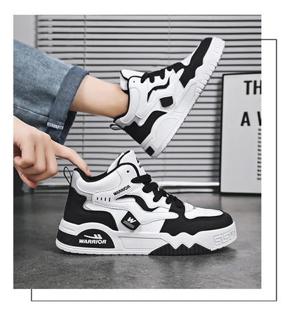 Novo Tênis quatro estações masculino, confortável, tênis de plataforma, vulcanizados branco.