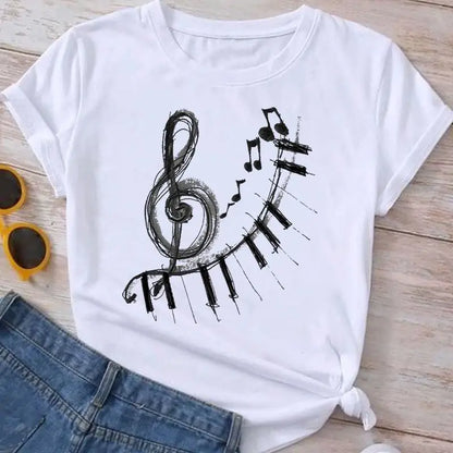 Fashion Clothes Summer Spring Flower 90s Tee Ladies Cartoon Clothing Short Sleeve Graphic T Shirt Women T-shirt Female Top