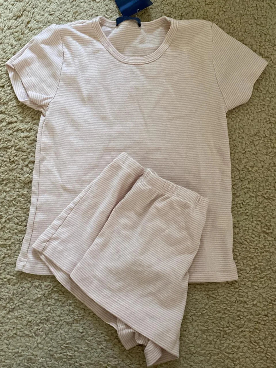 Stripes T-shirt Shorts 2 Pieces Sets Summer Short Sleeve Slim Three Buttons Crop Top Elastic Short Pant for Woman Sweet Y2k Set