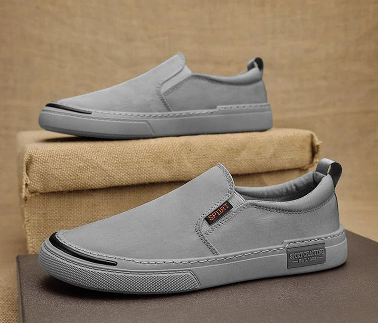 Tênis Vulcanizados de Lona Plimsoll masculino: respirável, de lazer, mocassins, moda primavera e outono
