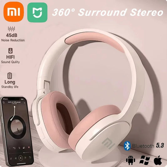 Fones de ouvido sem fio Xiaomi P2961 Bluetooth 5.3, fone de ouvido supra-auricular para Samsung/iPhone, estéreo de alta fidelidade para jogos com microfone