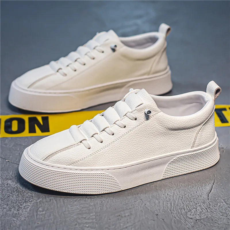Tênis masculino: primavera, moda rendas, de couro, casual confortável