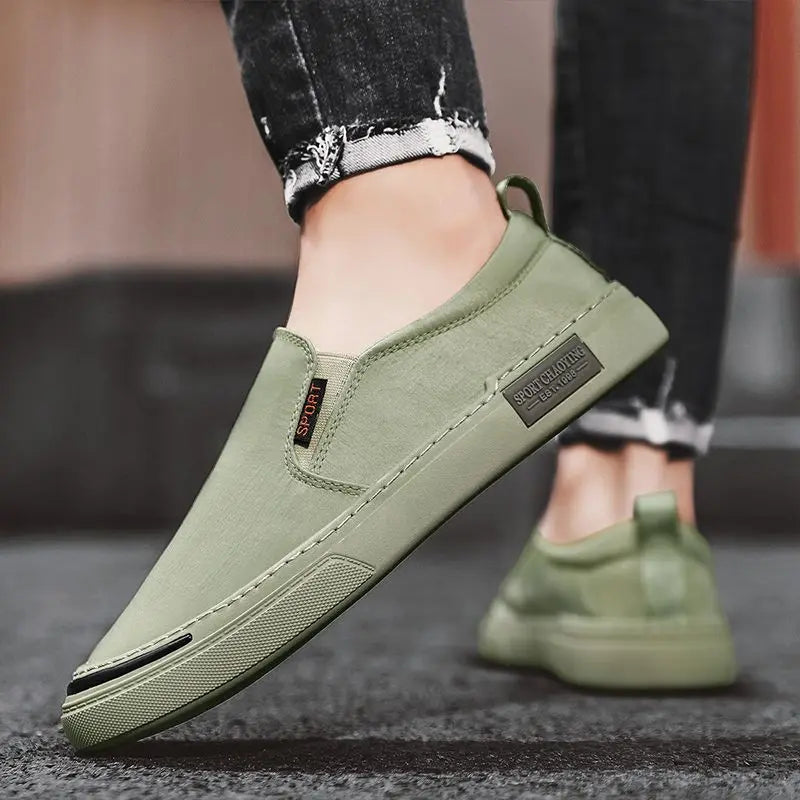 Tênis Vulcanizados de Lona Plimsoll masculino: respirável, de lazer, mocassins, moda primavera e outono