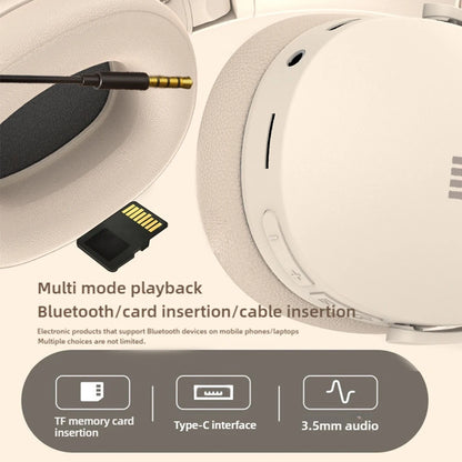 Fones de ouvido Bluetooth sem fio Xiaomi HiFi estéreo dobrável leve com suporte para cartões TF e interface tipo C de 3,5 mm