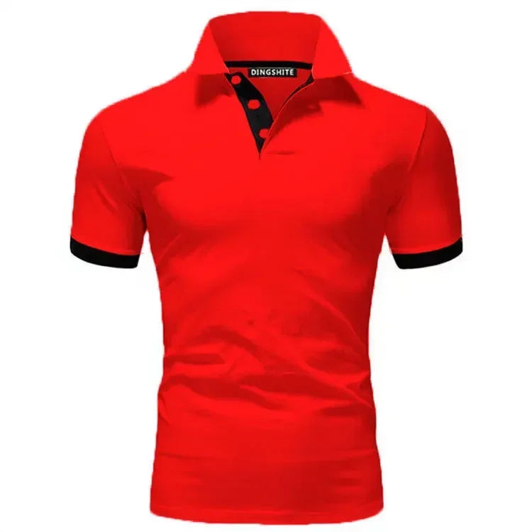 Camisa polo masculina, casual, respirável, manga curta